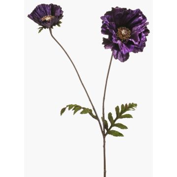Satin Mohnblume LEIMOMI, dunkellila-gold, 75cm