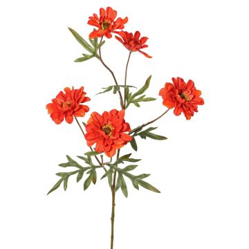 Kunstzweig Chrysantheme PRUDENCE, Eco Collection, rot-orange, 75cm, Ø5-6,5cm