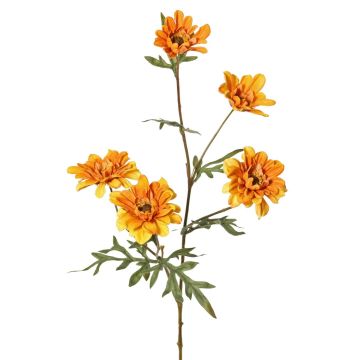 Kunstzweig Chrysantheme PRUDENCE, Eco Collection, gelb-orange, 75cm, Ø5-6,5cm