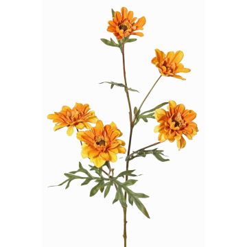 Kunstzweig Chrysantheme PRUDENCE, Eco Collection, gelb-orange, 75cm, Ø5-6,5cm