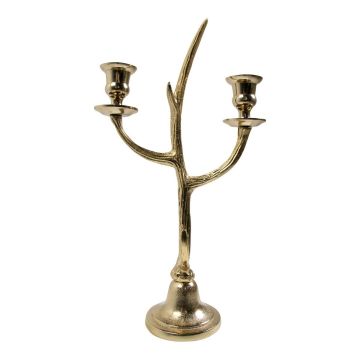 Aluminium Geweih Kerzenhalter ALLEANDRO für Stabkerzen, gold, 38cm Aluminium Geweih Kerzenhalter ALLEANDRO für Stabkerzen, gold, 38cm