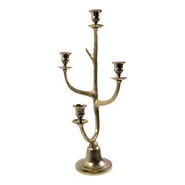 Aluminium Geweih Kerzenhalter ALLEANDRO für Stabkerzen, gold, 58cm Aluminium Geweih Kerzenhalter ALLEANDRO für Stabkerzen, gold, 58cm