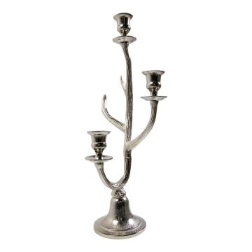 Aluminium Geweih Kerzenhalter ALLEANDRO für Stabkerzen, silber, 48cm Aluminium Geweih Kerzenhalter ALLEANDRO für Stabkerzen, silber, 48cm