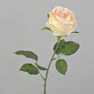 Künstliche Rose FINAKAS, creme-rosa, 65cm, Ø9cm