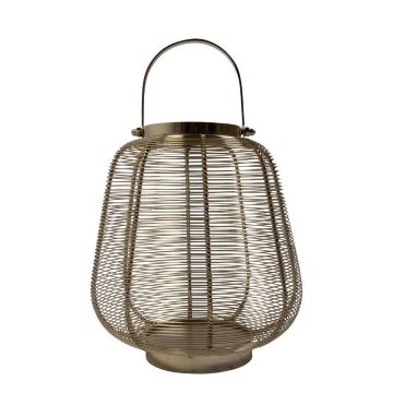 Aluminium Laterne CONSTANTINE mit Henkel, gold, 23cm, Ø24cm