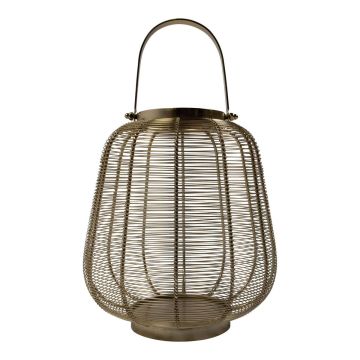 Aluminium Laterne CONSTANTINE mit Henkel, gold, 30cm, Ø27cm