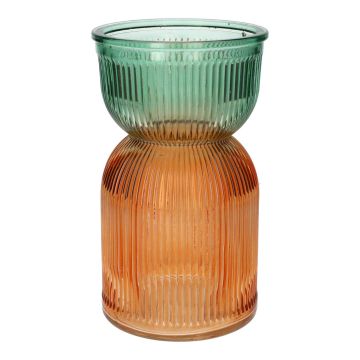 Dekovase ANUSCHKA aus Glas, orange-grün-klar, 21cm, Ø12cm Dekovase ANUSCHKA aus Glas, orange-grün-klar, 21cm, Ø12cm