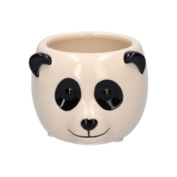 Übertopf Panda KIRINA aus Keramik, weiß-schwarz, 9,3x8,4x6,5cm