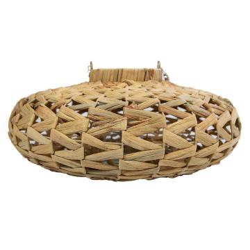 Naturfaser Laterne VITTORIO, Wasserhyazinthe, Henkel, Glaseinsatz, braun, 16cm, Ø52cm