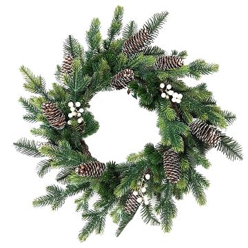 Kunst Winterkranz NARVIK, Beeren, Zapfen, grün-weiß, Ø50cm Kunst Winterkranz NARVIK, Beeren, Zapfen, grün-weiß, Ø50cm