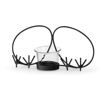 Dekoobjekt Osterei Teelichtglas JEMMA aus Metall, Füßen, schwarz, 10cm, Ø20cm Dekoobjekt Osterei Teelichtglas JEMMA aus Metall, Füßen, schwarz, 10cm, Ø20cm