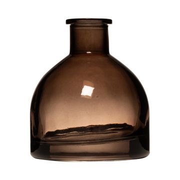 Deko Flaschenvase MAKENZIE aus Glas, taupe-klar, 9cm, Ø8cm