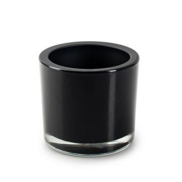 Teelichtglas JOHN FIRE, schwarz, 8cm, Ø9cm Teelichtglas JOHN FIRE, schwarz, 8cm, Ø9cm