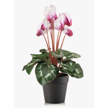 Alpenveilchen künstlich VERIANA im Dekotopf, weiß-pink, 30cm