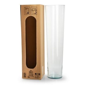 Konische Blumenvase AMNA FIRE aus Glas, klar, 70cm, Ø19cm Konische Blumenvase AMNA FIRE aus Glas, klar, 70cm, Ø19cm