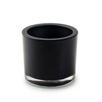 Teelichtglas JOHN FIRE, schwarz-matt, 8cm, Ø9cm Teelichtglas JOHN FIRE, schwarz-matt, 8cm, Ø9cm