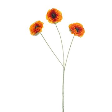 Kunstzweig Mohnblume WHONRA, orange, 60cm