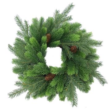 Plastik Tannenkranz WYOMING mit Zapfen, Ø45cm
