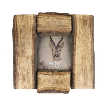 Mangoholz Bilderrahmen HENDRIKJE, Stammoptik, braun, 22x22x3,5cm