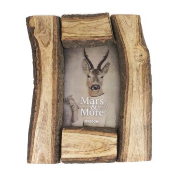 Mangoholz Bilderrahmen HENDRIKJE, Stammoptik, braun, 31x26x3cm