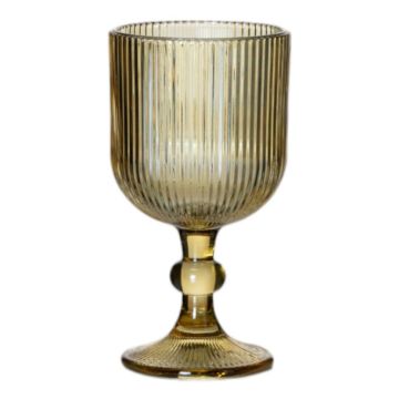 Weinglas GENOVEFA mit Rillen, amber-klar, 16cm, Ø9cm