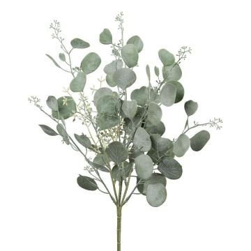 Kunstpflanze Eukalyptus KLORHE, Steckstab, Blüten, grün-grau, 40cm