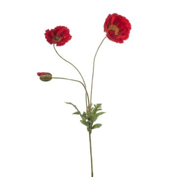 Kunstzweig Mohnblume SCHUNRA, rot, 75cm