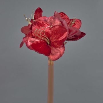 Samt Amaryllis Dekoblume KIRSTY, rot, 70cm, Ø13-15cm