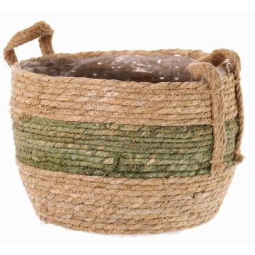 Korb Blumentopf UPALI, gebundenes Seegras, 2 Traggriffe, beige-grün, 19cm, Ø24cm Korb Blumentopf UPALI, gebundenes Seegras, 2 Traggriffe, beige-grün, 19cm, Ø24cm
