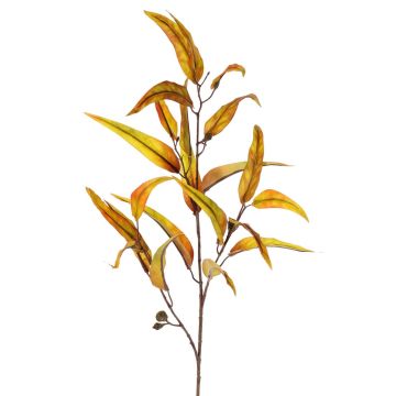 Künstlicher Eukalyptuszweig EUSEBIOS, gelb-orange, 100cm