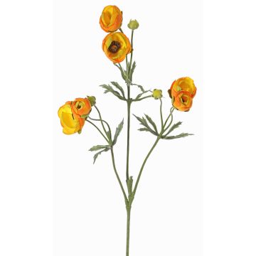 Samt Ranunkel YARIS, orange-gelb, 65cm, Ø3-4,5cm
