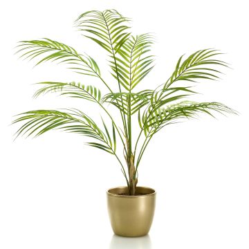 Künstliche kleine Palme Bergpalme ALUVIAL im Keramiktopf gold, 85cm