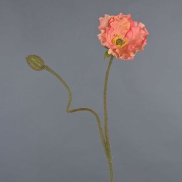 Mohnblume künstlich HASNA, pfirsich, 75cm, Ø11cm