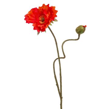 Mohnblume künstlich HASNA, rot-orange, 75cm, Ø11cm