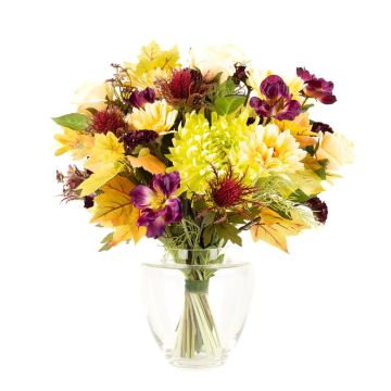 Udos Choice: Kunstblumen Herbststrauß LIMBANI, vanille-mauve-violett, 50cm, Ø45cm