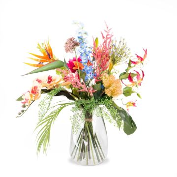 Künstlicher Blumenstrauß FEME, rot-violett, 65cm, Ø40cm