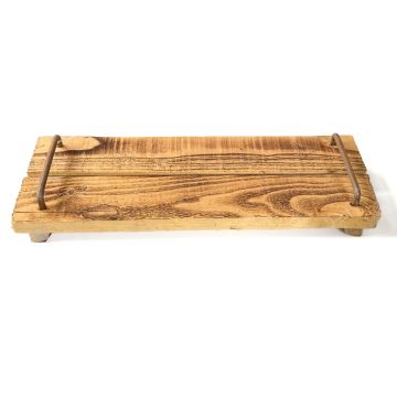 Vitage Holztablett FENRIK mit Henkel, natur geflammt, 50x14x4cm Vitage Holztablett FENRIK mit Henkel, natur geflammt, 50x14x4cm