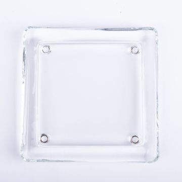Eckiger Kerzenuntersetzer VINCENTIA aus Glas, klar, 13,6x13,6cm Eckiger Kerzenuntersetzer VINCENTIA aus Glas, klar, 13,6x13,6cm
