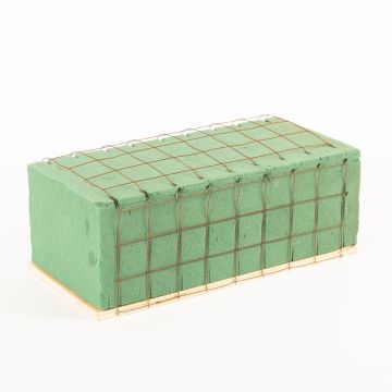 ®mosy Ökodur Trauerfloristik Steckunterlage SERLO mit Drahtgitter, Naturholz-Unterlage, grün, 23x11x8,5cm