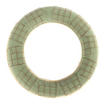 ®mosy Ökodur Steckschaum Ring CRAILO mit Drahtgitter, Naturholz-Unterlage, grün, 5cm, Ø40cm