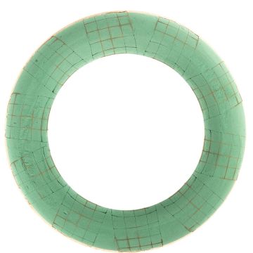 ®mosy Ökodur Steckschaum Ring CRAILO mit Drahtgitter, Naturholz-Unterlage, grün, 6cm, Ø55cm