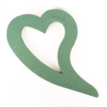 ®mosy Ökodur Steckschaum Auto Herz mit Schweif ADLEYA, Hochzeitsdeko, mit Saugnapf, Naturholz-Unterlage, grün, 71x54x5cm