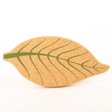 Blatt Press Korkuntersetzer KEANA, natur-grün, 28x13x2cm