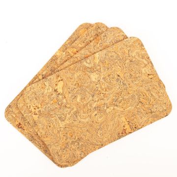 Rechteckiges Kork Tischset QUINCY, 4 Stück, natur-schwarz, 30x20x0,3cm Rechteckiges Kork Tischset QUINCY, 4 Stück, natur-schwarz, 30x20x0,3cm