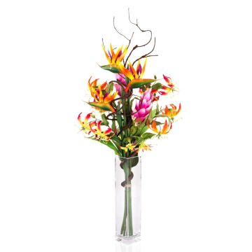 Deko Paradiesstrauß SALOA Strelitzie Gloriosa orange, 95cm, Ø35cm
