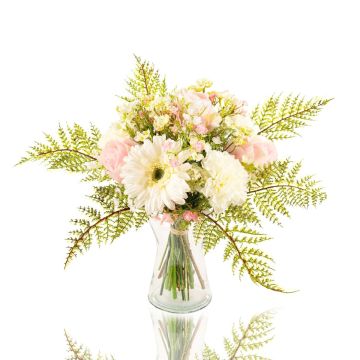 Deko Gerbera Strauß MALIA Rose, Nelke, weiß-rosa, 40cm, Ø30cm