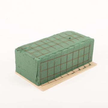 ®mosy Ökodur Grabschmuck Steckunterlage VESDO mit Drahtgitter, Griffkante, Naturholz-Unterlage, grün, 22,5x11x8,5cm