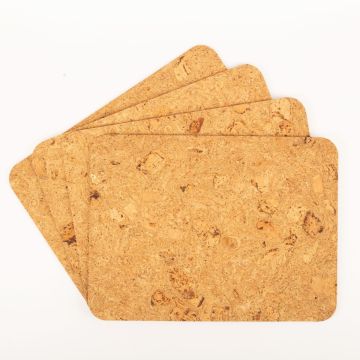 Rechteckiges Kork Tischset BAYZA, 4 Stück, natur-schwarz, 40x30x0,3cm Rechteckiges Kork Tischset BAYZA, 4 Stück, natur-schwarz, 40x30x0,3cm