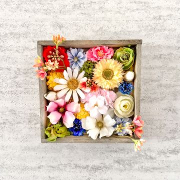 DIY - Colorful Blooms Wandbild - farbenfrohe Blütenpracht im Holzrahmen DIY - Colorful Blooms Wandbild - farbenfrohe Blütenpracht im Holzrahmen