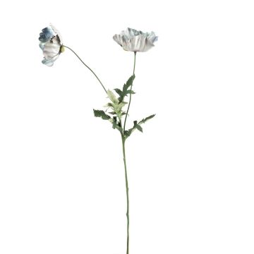 Plastik Zweig Mohnblume GUNDULA, Eco Collection, grau-blau, 70cm, Ø7-8cm